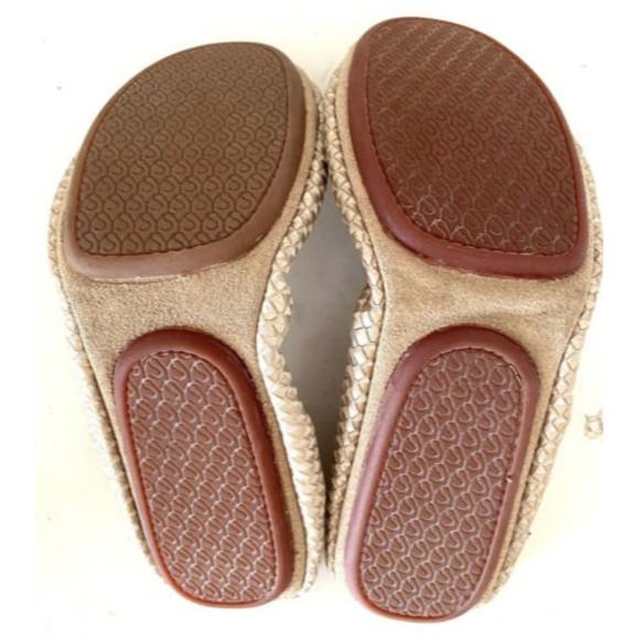 SOLD Yosi Samra Sammie Gold Metallic Python Snake Ballet Flats Size 9 - Picture 9 of 10